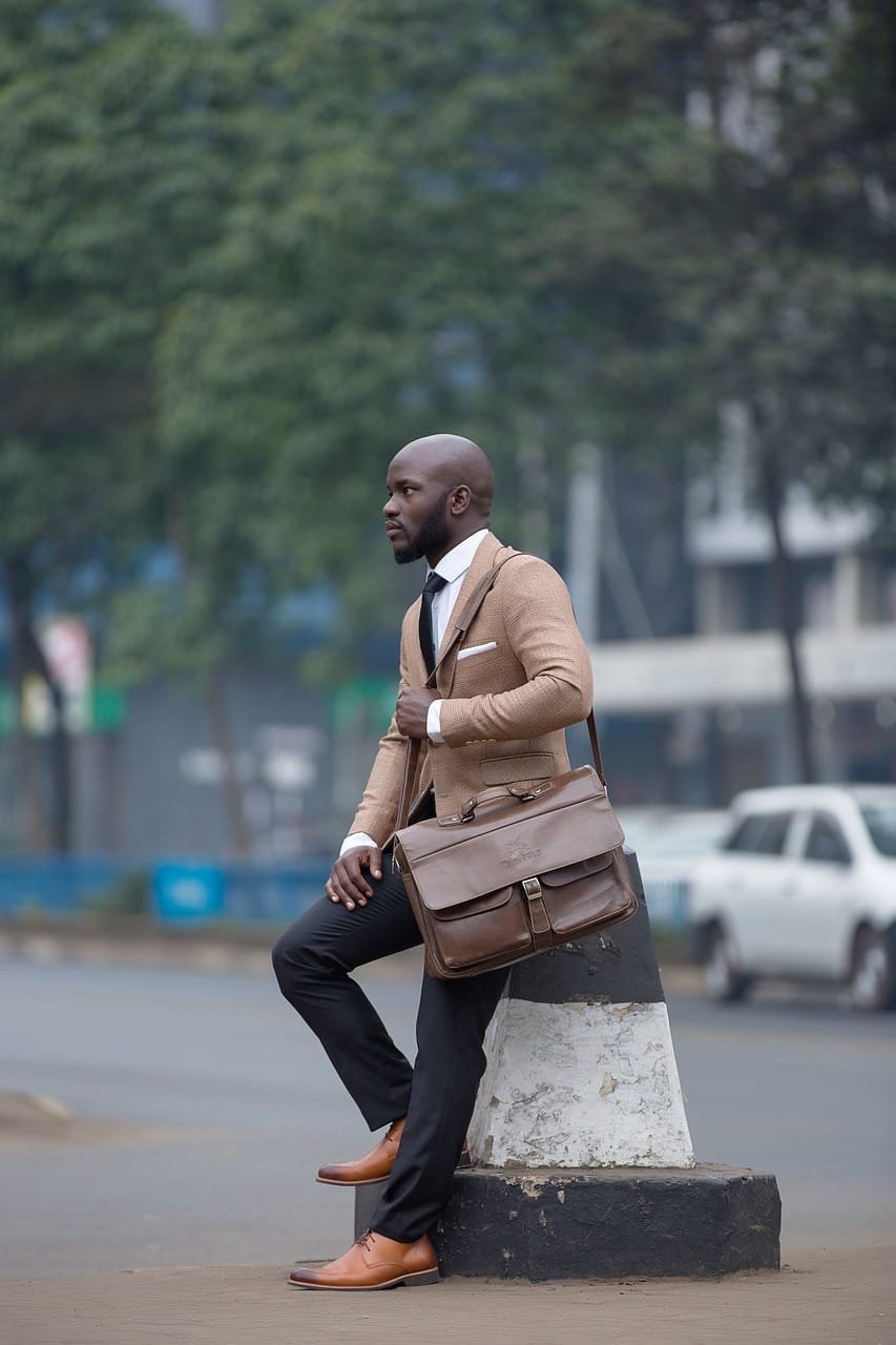 man, suit, street