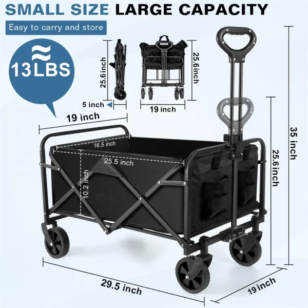 Folding Collapsible Heavy Duty Outdoor Utility Cart - Image 4