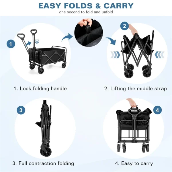 Folding Collapsible Heavy Duty Outdoor Utility Cart - Image 2